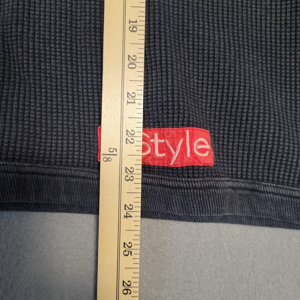 Vintage InStyle Waffle Knit Oversized Crewneck Grey Sweatshirt One Size - Picture 9 of 9